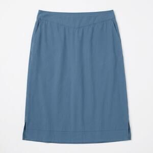 Simply Styled Women XL Linen Rayon Midi Blue Skirt Pocket Church Work Beach New